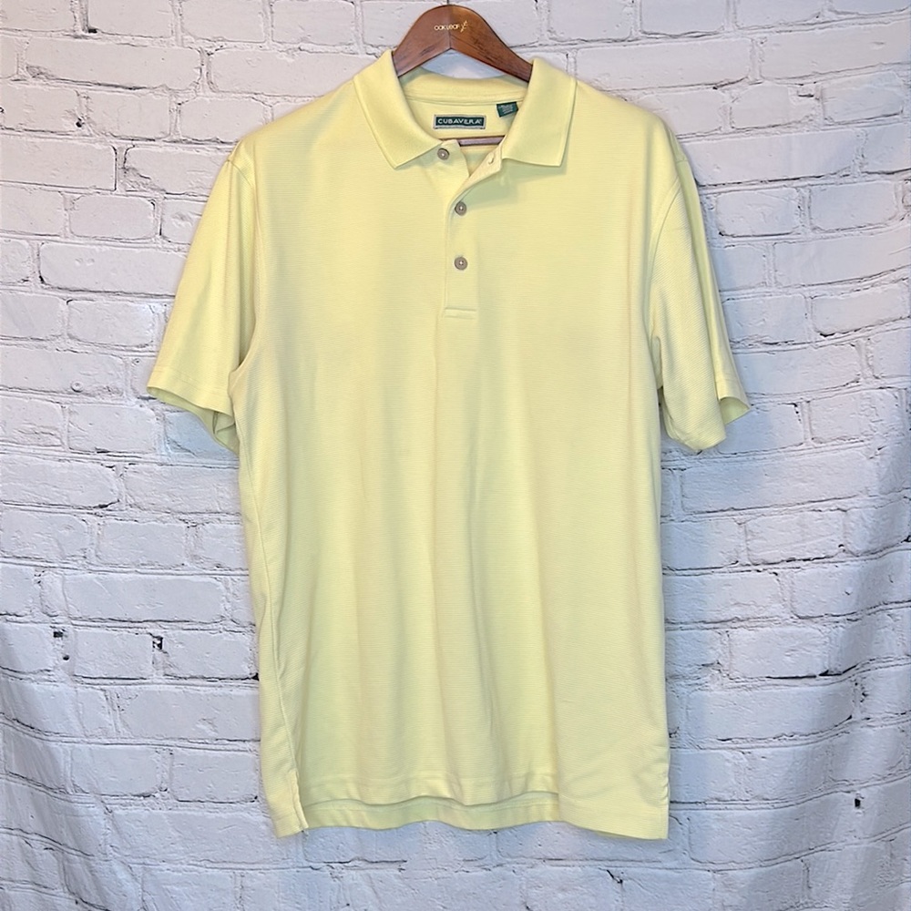 Cubavera Yellow Green Short Sleeve Polo Shirt Men’s Size XL Excellent Condition